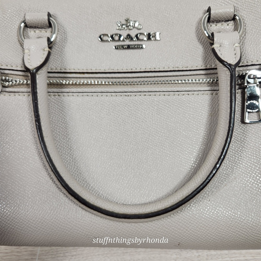 Coach Rowan Satchel Bag #79946 In Gray (no strap) Crossgrain‎ Leather Dec 2019 - Picture 12 of 16
